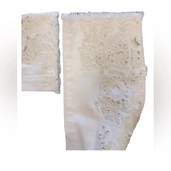 Free People Embroidered White Straight Leg Jeans Size  25 - Picture 4 of 9